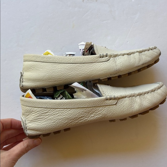 Coach Amber Driving Loafer Flat Moccasin White 7 Leather Designer Casual Cute - Picture 4 of 17